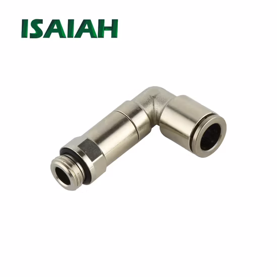 Camozzi-Typ Messing-Winkelstück für pneumatische Teile, Metall-Messing-Verbindungs-Luftanschluss mit vernickelter Oberfläche